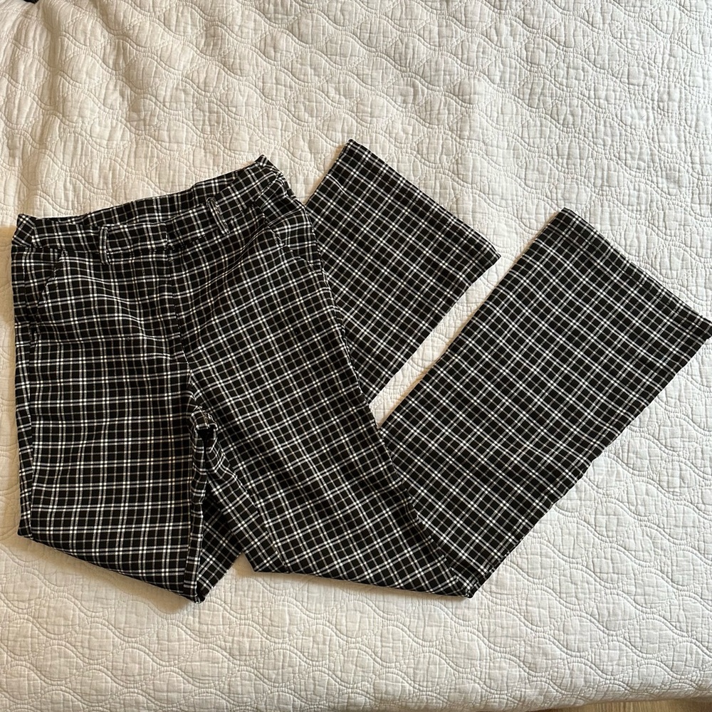forever 21 plaid flare pants
